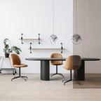 LDF022 - Modern Minimalist Oval Black Dining Table – Nordic Retro Style Table image 1