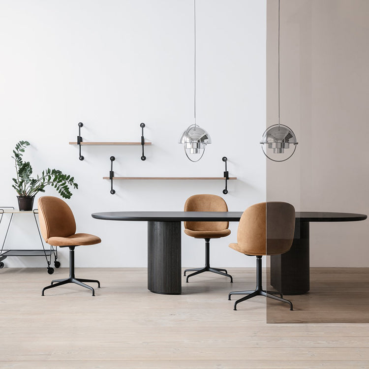 LDF022 - Modern Minimalist Oval Black Dining Table – Nordic Retro Style Table image 1