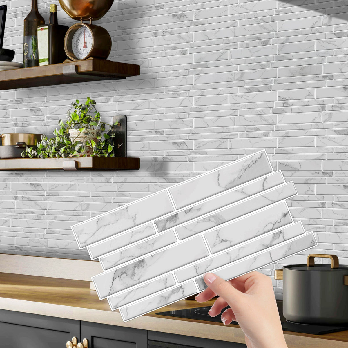 WAP005 - Waterproof PVC Decorative Self-Adhesive Marble Tile Wall Stickers image 0