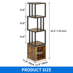 BS049 - 4-Tier 360° Rotating Bookshelf – Slim Floor Standing Display Shelf image 5