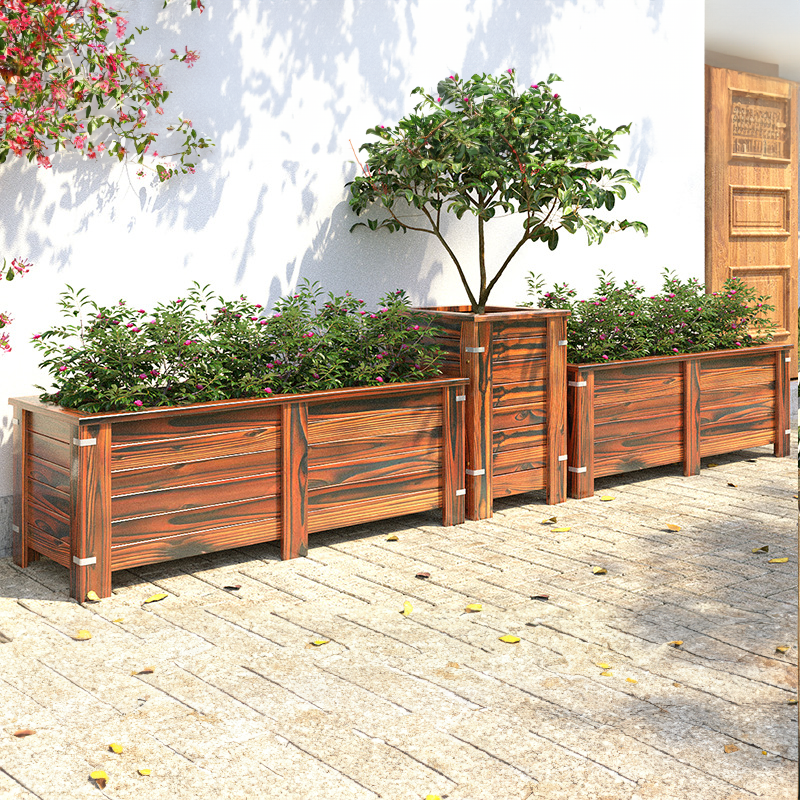 PS035 - Carbonized Outdoor Planter Box Flower Pot image 1