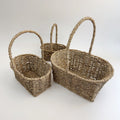 BAS006 - Handwoven Rattan-Style Basket with Handle image 0
