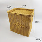 BAS010 - Square Woven Laundry Basket with Lid image 4