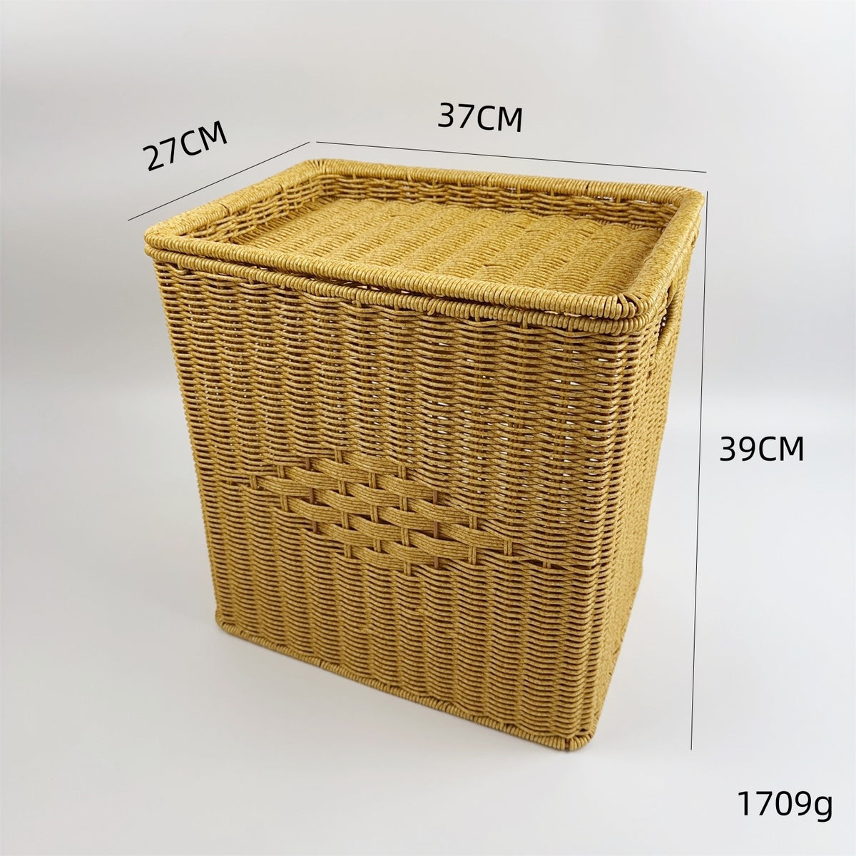 BAS010 - Square Woven Laundry Basket with Lid image 4