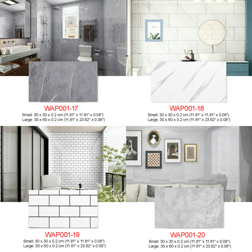 WAP001 -  PVC Peel and Stick Marble Look Stick on Tiles for Backsplash image 4