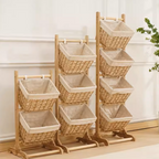 BS037 - Sycamore Wood Floor-Standing Storage Rack image 0