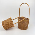 BAS002 - Elongated Handwoven Rattan-Style Basket with Handle image 0