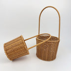 BAS002 - Elongated Handwoven Rattan-Style Basket with Handle image 0