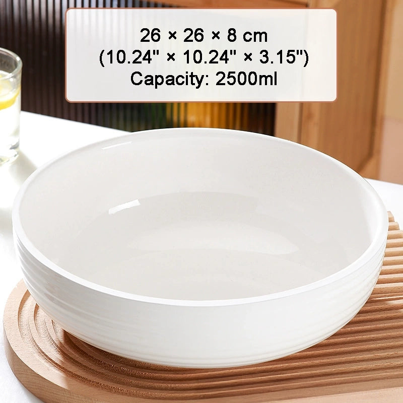 BOWL014 - White Ceramic Large Bowl – Classic Soup Bowl for Everyday Dining image 2