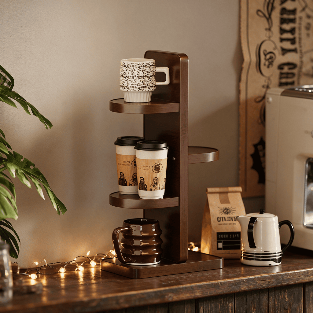 CSR004 - Amberch Modern Mug Tree Vertical Multi-Tier Coffee Station Organizer image 0