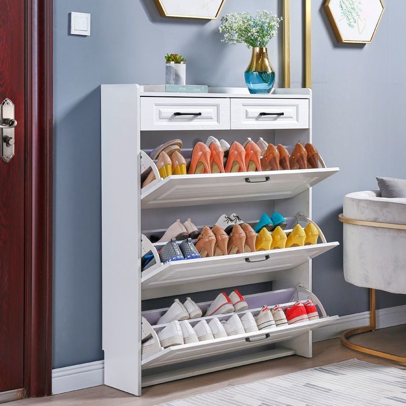 SOCE009 - Simply Modern Shoe Cabinet with Drawer and Top Storage image 1