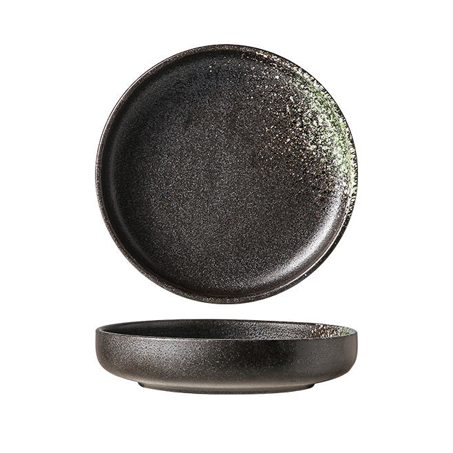 DISH001 - Japanese Vintage Dark Ceramic Dinner Plate image 3