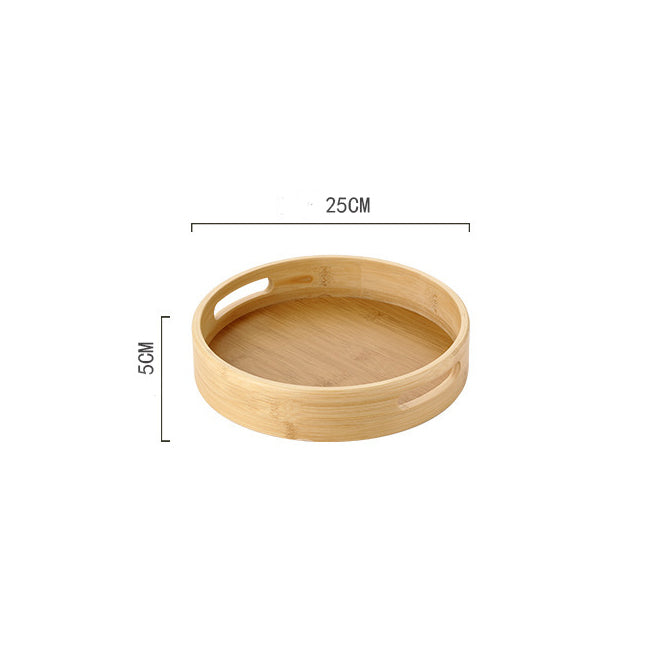 TRAY001 - Round Bamboo Creative Tray | Snack & Tea Serving Plate image 4