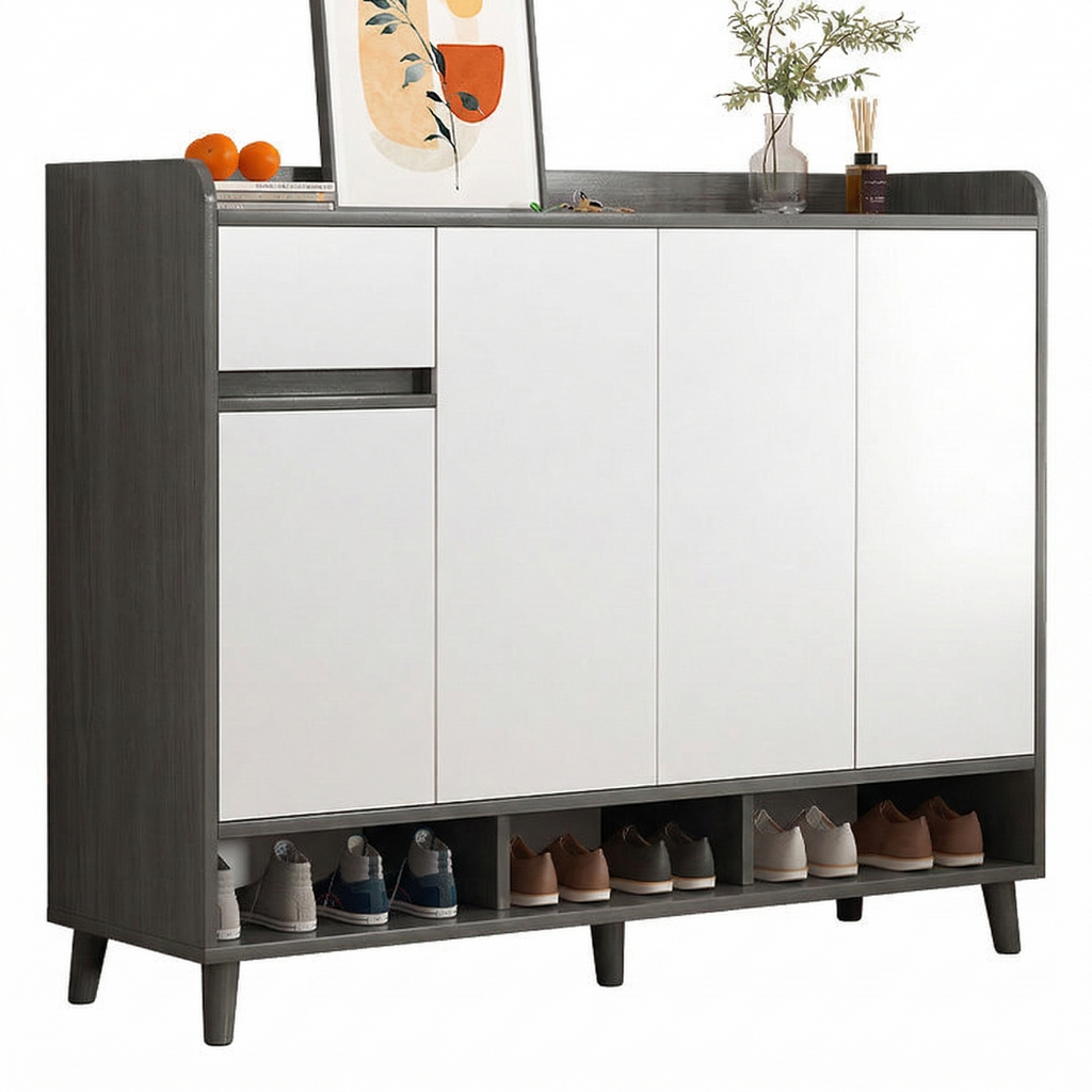 SOCE058 -  Craftsman Shoe Cabinet with Storage and Top Display Shelf image 12