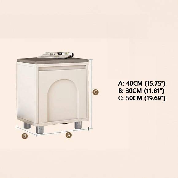 SOCE059 - Cream Style Entry Door Shoe Changing Stool and Shoe Cabinet image 2