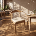 CHZ044 - Mid-Century Modern Solid Wood Dining Chair with Cushioned Seat image 1