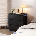 CBD037 - Modern Black Wooden Dresser - Multi-Drawer Storage Cabinet