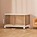 BS044 - Brown Transparent Plastic Garage Storage Cabinet with Wheels