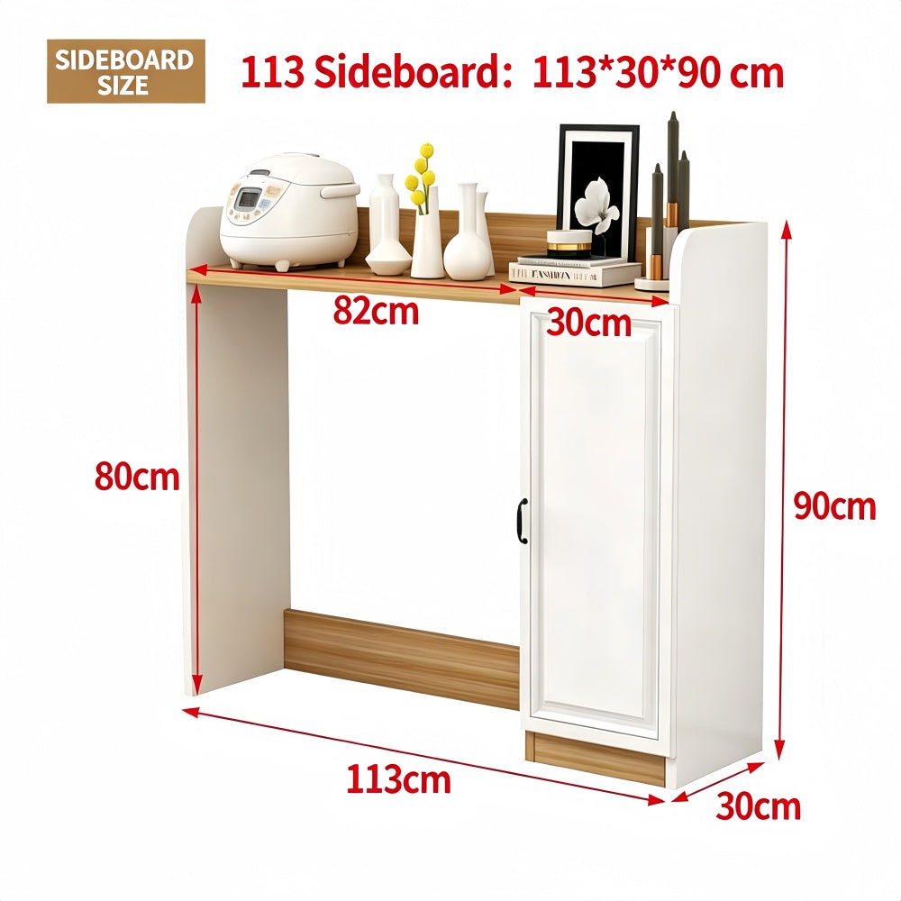 LDF020 - Space-Saving Folding Dining Table with Storage Rack