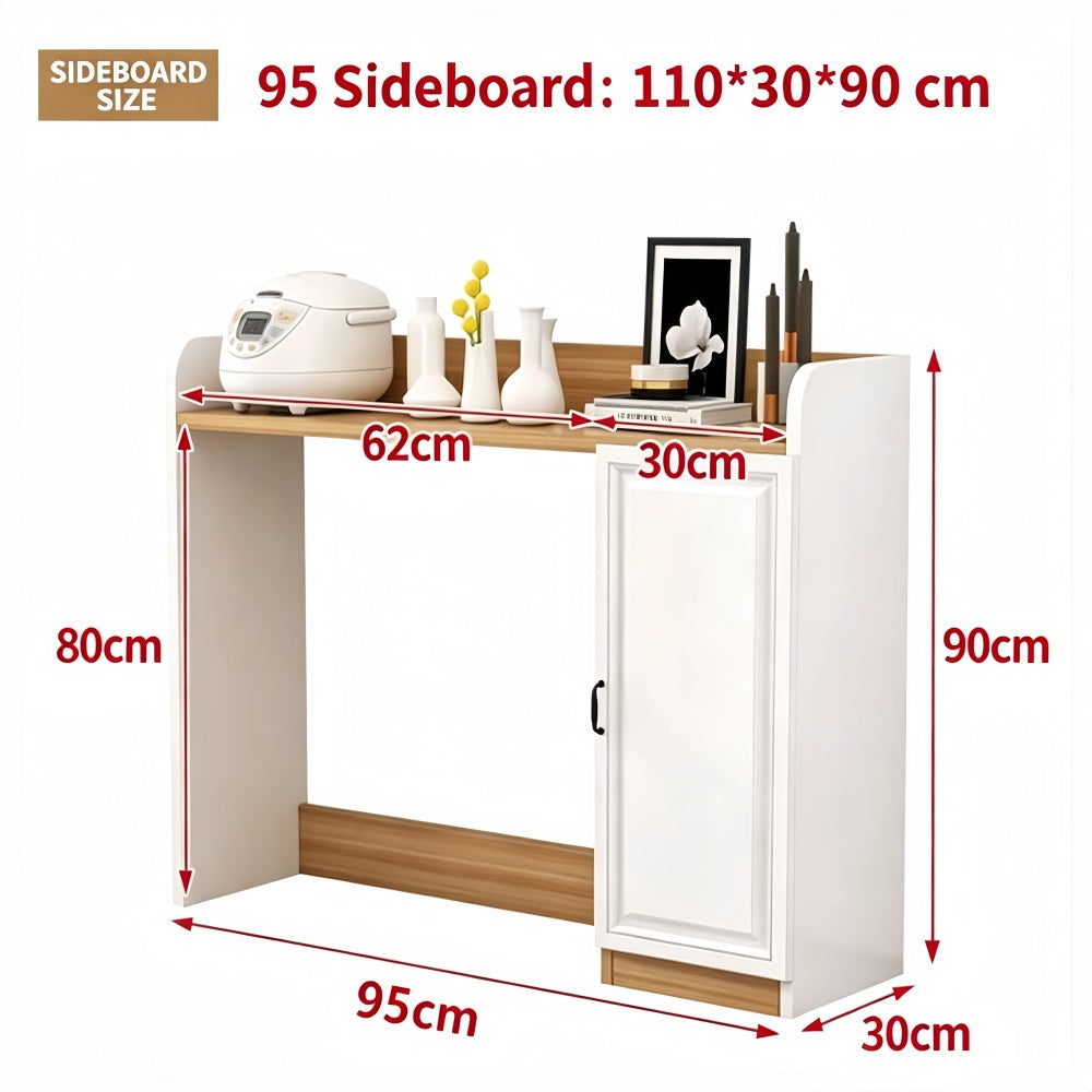 LDF020 - Space-Saving Folding Dining Table with Storage Rack