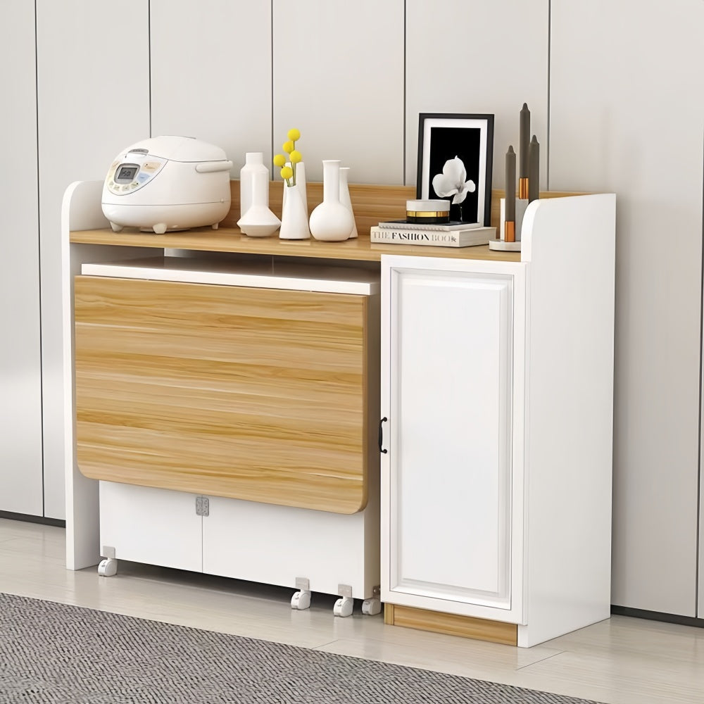 LDF020 - Space-Saving Folding Dining Table with Storage Rack