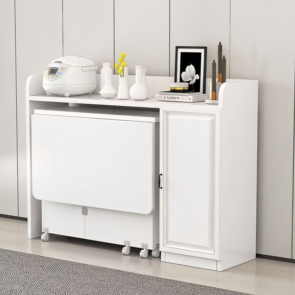 LDF020 - Space-Saving Folding Dining Table with Storage Rack