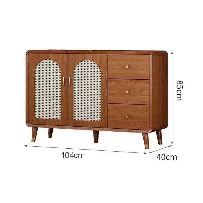 WCK019 - Multi-Functional Storage Cabinet with Faux Rattan Doors and Drawers