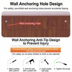 SOCE079 -  Walnut Look Shoe Cabinet - Ultra-Slim Walnut Entryway Organizer