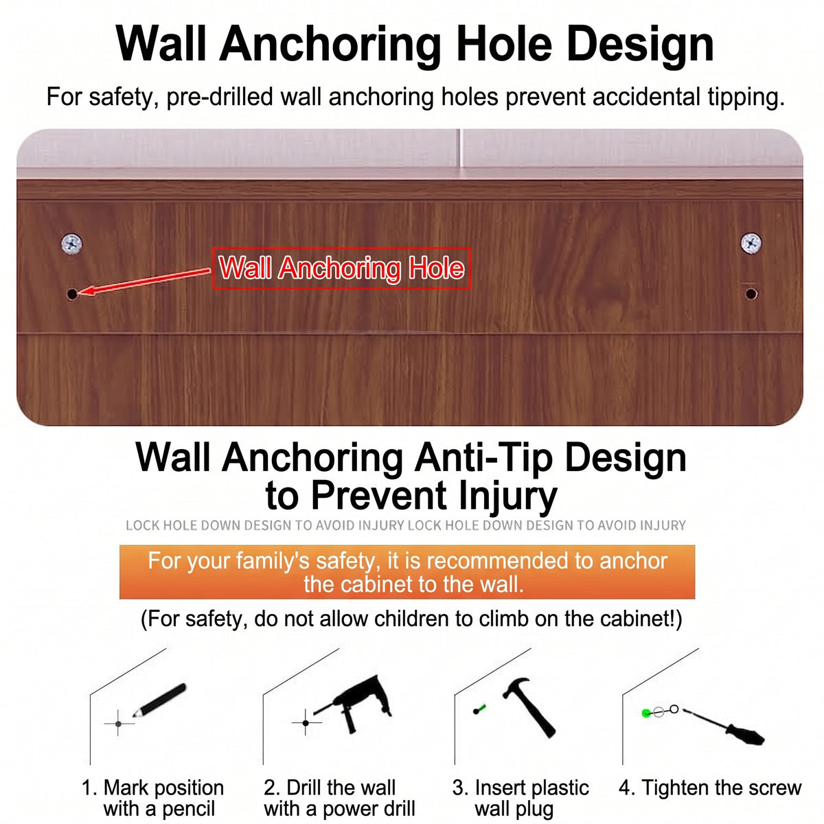 SOCE079 -  Walnut Look Shoe Cabinet - Ultra-Slim Walnut Entryway Organizer