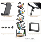 BS024 - Contemporary 5-Tier Black Bookshelf for Home Decor and Storage image 2