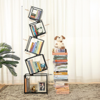 BS024 - Contemporary 5-Tier Black Bookshelf for Home Decor and Storage image 1