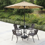 ODS005 - Outdoor Patio Dining Table, Chair & Umbrella image 0