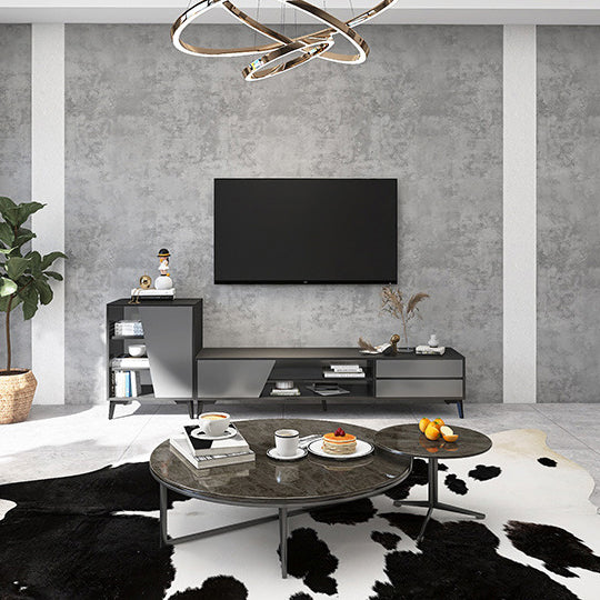 TV006 - Dark Simple Modern Living Room TV Cabinet image 1