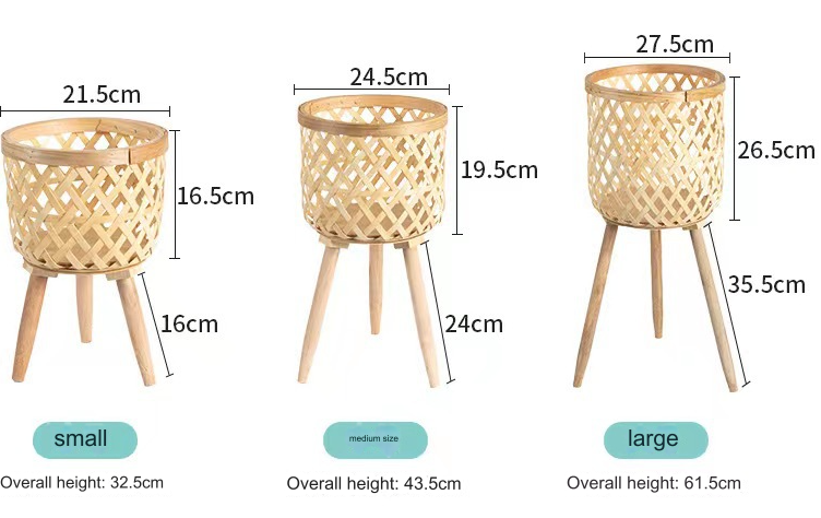 PS032 - Bamboo Fower Stand Living Room Floor-Standing Green Plant Flower Stand image 2