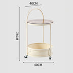 EDB036 - Movable Round Side Table with Wheels image 2
