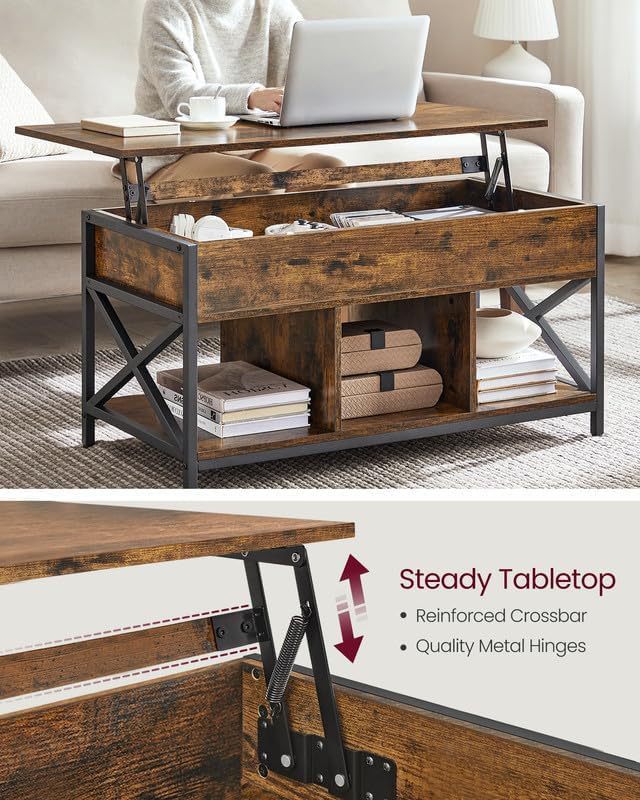 EDB041 - Lift Top Coffee Table with Hidden Storage image 1