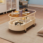 EDB020 - Cream Glass Coffee Table image 1