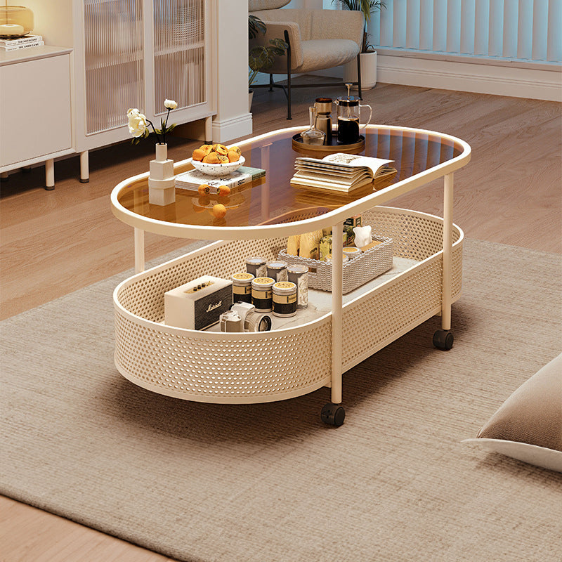 EDB020 - Cream Glass Coffee Table image 1