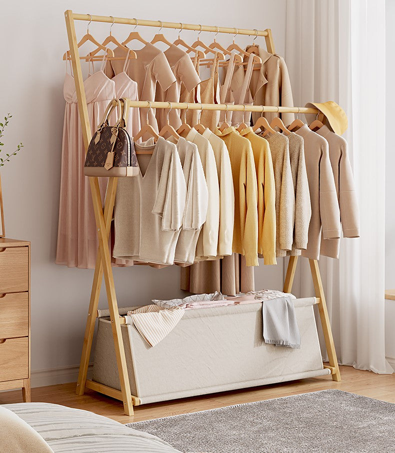 CC016 - Double-layer portable clothes rack with Cloth Storage Basket image 5