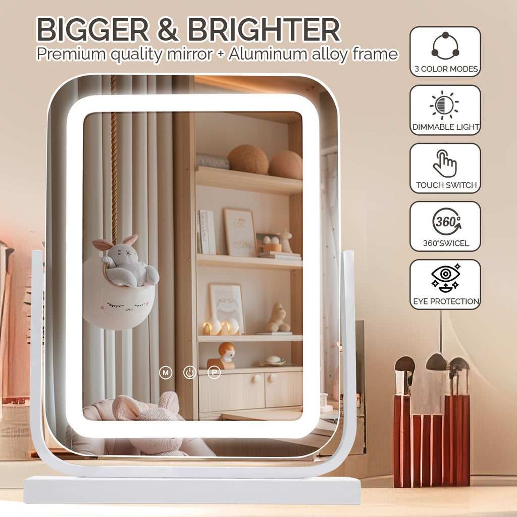 VAN001 - LED Desktop Makeup Mirror with 360° Swivel image 2