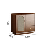 WCK019 - Multi-Functional Storage Cabinet with Faux Rattan Doors and Drawers image 1