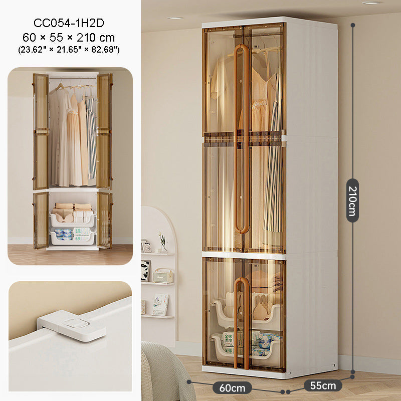 CC054 - Multi-Layer Plastic Wardrobe Closet – Modular Hanging & Storage Cabinet image 4