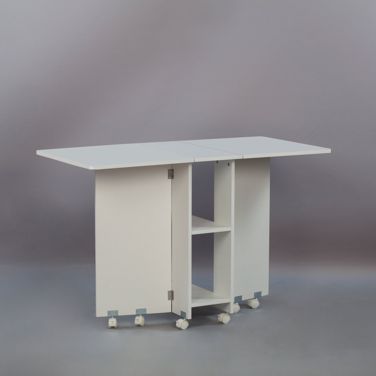 LDF020 - Space-Saving Folding Dining Table with Storage Rack image 13
