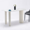 LDF025 - Modern Rock Plate Dining Table with Cylindrical Legs image 0