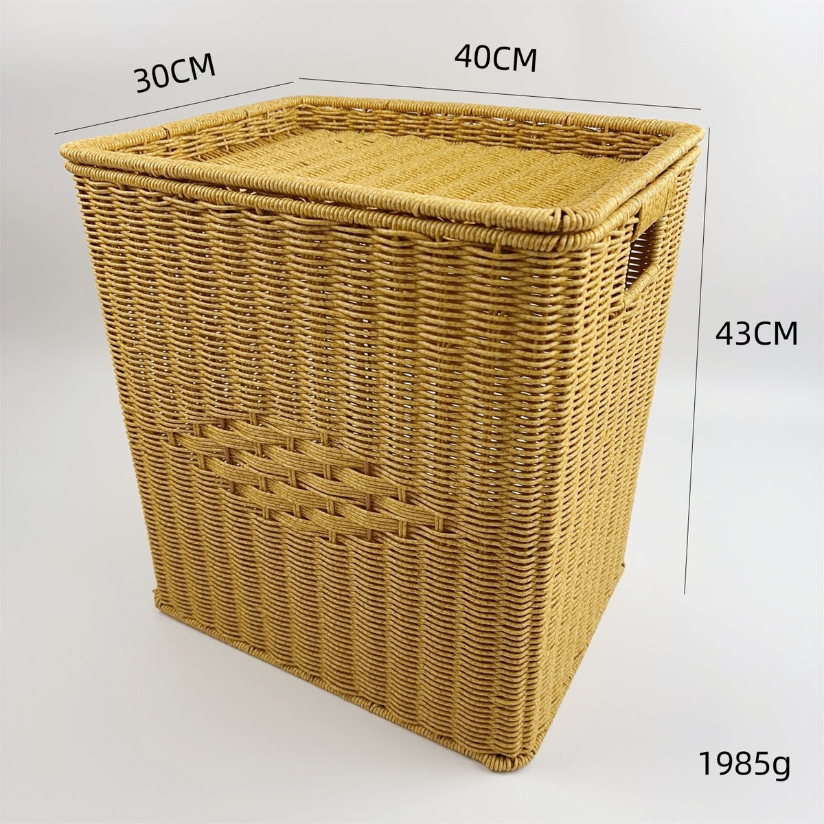 BAS010 - Square Woven Laundry Basket with Lid image 5