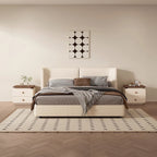 CBD025 - Elegant White Bedside Table with Two Drawers and Natural Wood Knobs image 1