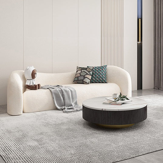 SOB031 - Cloud-Inspired Cream Style Bouclé Living Room Sofa image 0