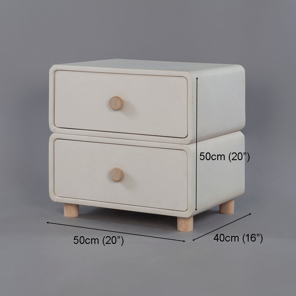 CBD020 - Cream Air Bedside Cabinet Nightstand with Two Storage image 12