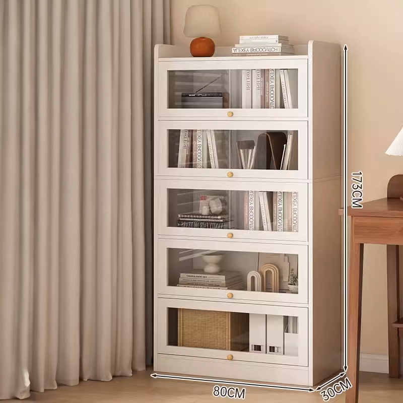 BS055 - Multi-layer Floor-Standing Wall-Mounted Storage Rack with Door image 2