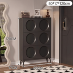 SOCE054 - Elegant French Cream 3 Flip-Down Doors Shoe Cabinet image 8